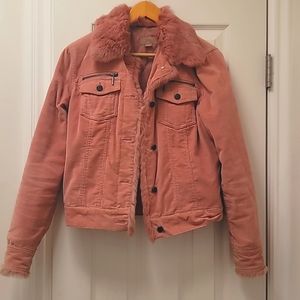 Vintage Penny Lane Pink Fur Trim